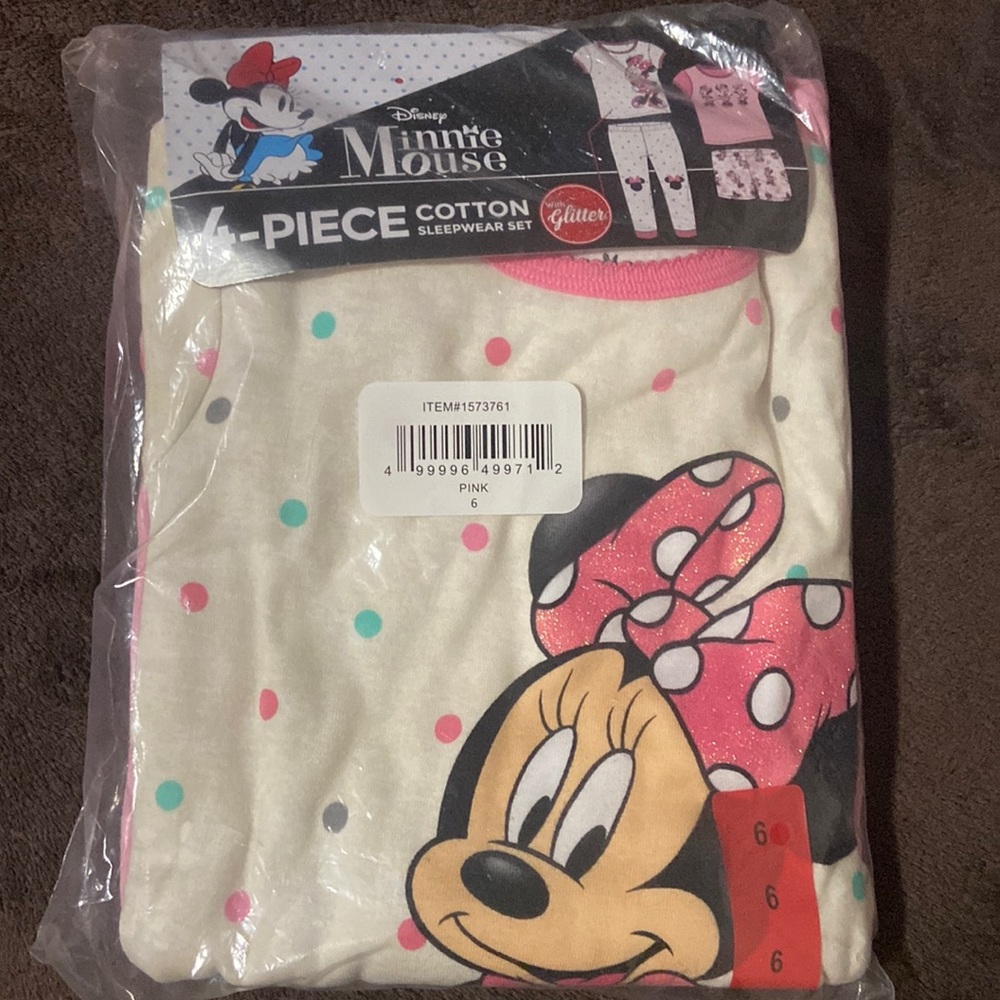 Minnie Mouse 4 piece Cotton PJs - Size 6